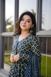 Navyblue Colour Rayon Printed Kurti With Pant Dupatta Wholesale Clothing Suppliers In India Aaradhna 2046
